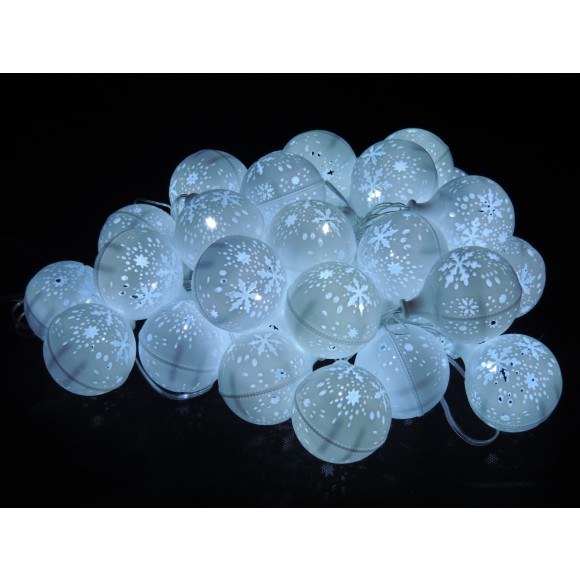 LED vianočné reťaz - snehové gule 32322 dĺžka 7,5 m, IP44 pre vonkajšie i vnútorné použitie