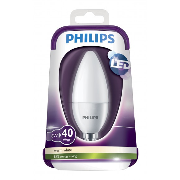 LED žiarovka Philips 6W (40W) E14 WW 230V B39 FR ND / 4, biela