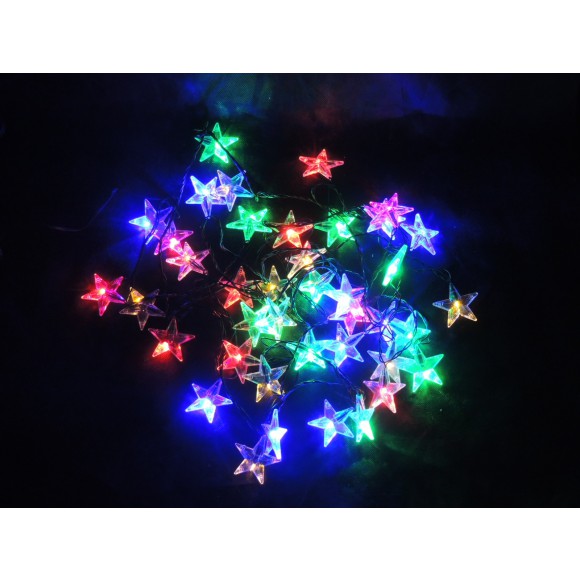 LED vianočné reťaz - hviezdy - multicolor 31851 dĺžka 6 m, IP44 pre vonkajšie i vnútorné použitie