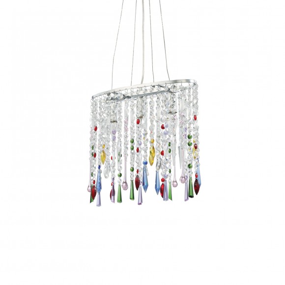 Ideal Lux 105253 závesné stropné svietidlo Rain Color 3x40W | E14 - krištáľ