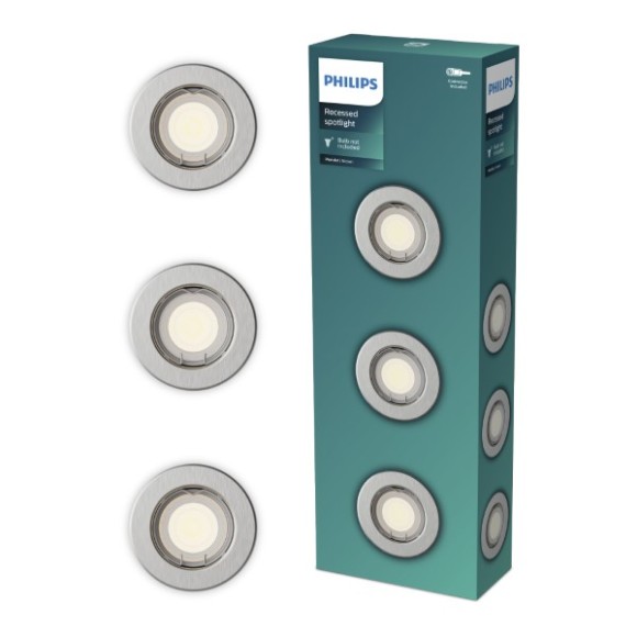 Philips 8721103037114 sada zapustených svietidiel Peridot GU10 | chróm