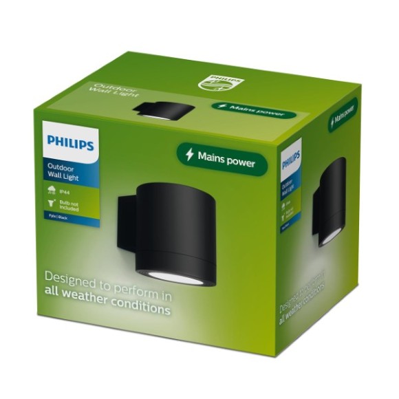 Philips 8721103104915 vonkajšie nástenné svietidlo Fylx  GU10 | čierna