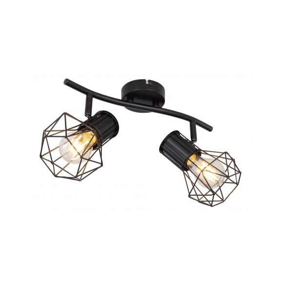 Globo 54017-2 prisadené stropné bodové svietidlo Priska 2x40W | E27 - čierna