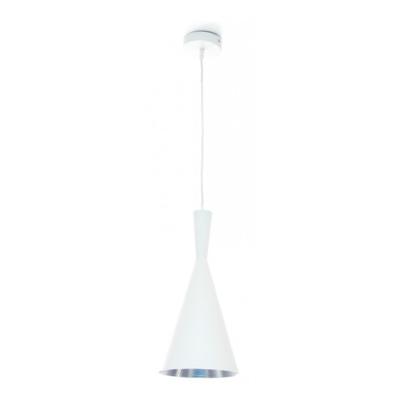 závesné stropné svietidlo LEDKO E27 1x40W - biela / strieborná