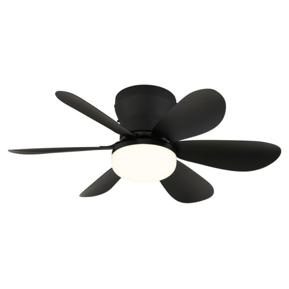 Globo 03625S LED ventilátor s osvetlením DELORES | 5W integrovaný LED zdroj | 350lm | 2700-6500K | ventilátor | čierna | matna