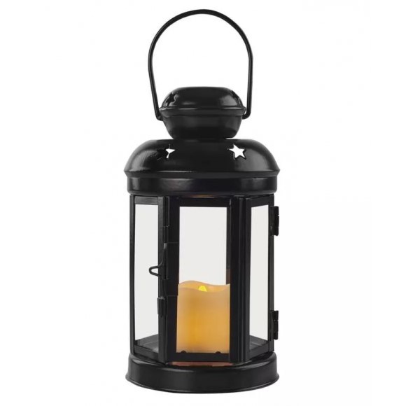 Emos DCLV16 LED vianočná dekorácia - lampáš 0,06W | 1xCR2032 | IP20 - vintage, časovač, čierna