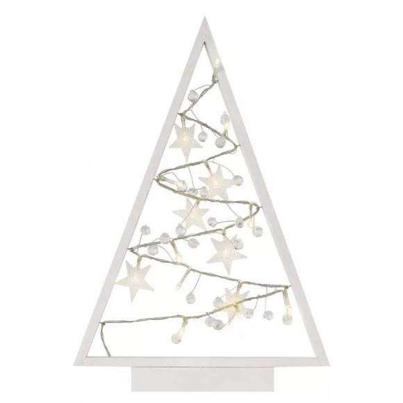 Emos DCWW27 LED vianočná dekorácia - stromček 0,45W | 15LED | 2xAA | 2700K | IP20 - teplá biela, časovač, biela