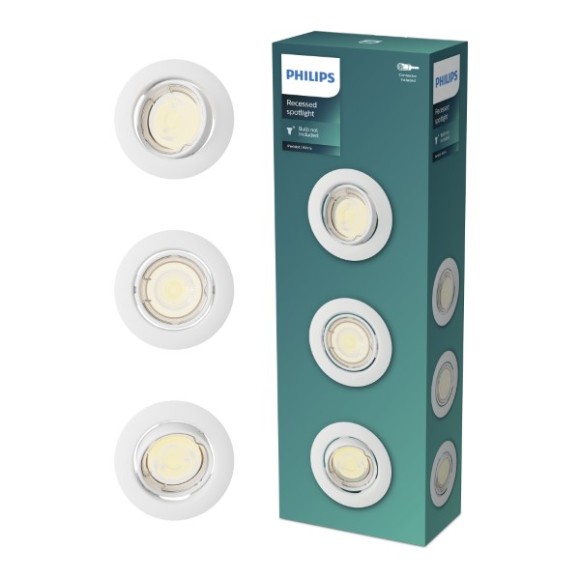 Philips 8721103036971 sada zapustených svietidiel Peridot GU10 | biela