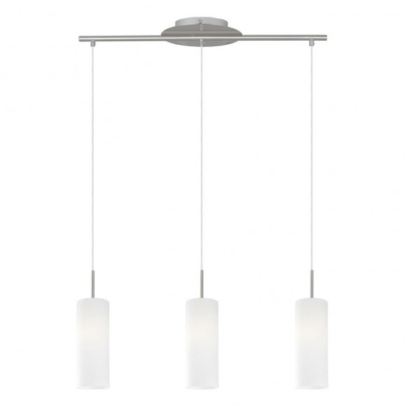Eglo 85978 závesný luster Troy 3 3x60W | E27 - matný nikel, biela