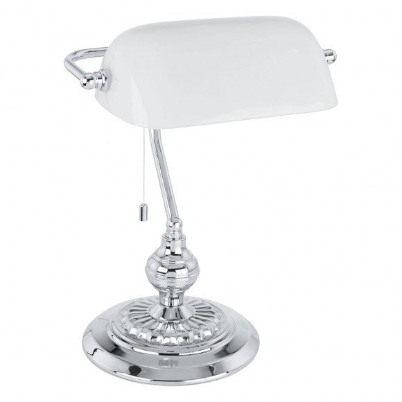 Eglo 90968 stolové svietidlo Banker 1x60W | E27 - chróm, biela