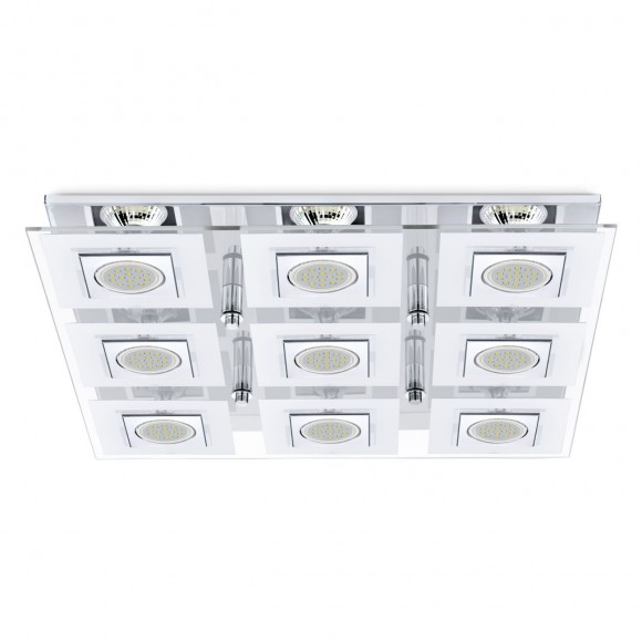 Eglo 92877 LED stropné svietidlo Cabo 9x3W | GU10 | 2160lm | 3000K - biela, chróm