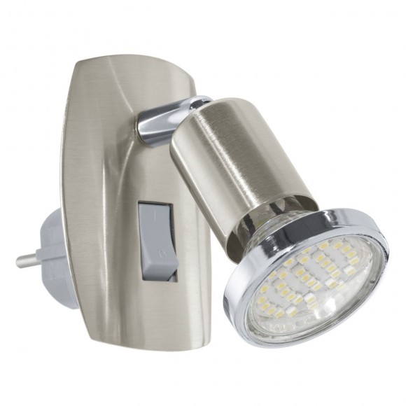 Eglo 92924 LED svietidlo do zásuvky Mini 4 1x3W | GU10 | 240l | 3000K - matný nikel, chróm