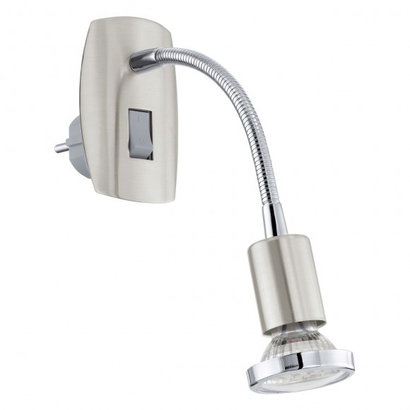 Eglo 92933 LED svietidlo do zásuvky Mini 4 1x3W | GU10 | 240l | 3000K - ohybné rameno, nikel, chróm