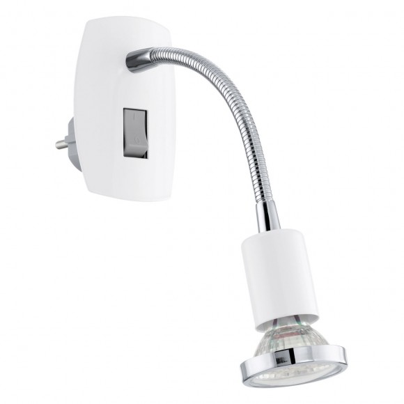 Eglo 92934 LED svietidlo do zásuvky Mini 4 1x3W | GU10 | 240l | 3000K - ohybné rameno, biela, chróm