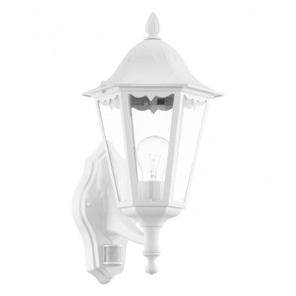 Eglo 93447 vonkajšie nástenné svietidlo s pohybovým čidlom Nevedo 1x60W | E27 | IP44 - biela