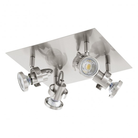 Eglo 94147 LED prisadené stropné svietidlo Tukon 3 4x3,3W | GU10 | 960lm | 3000K - matný nikel