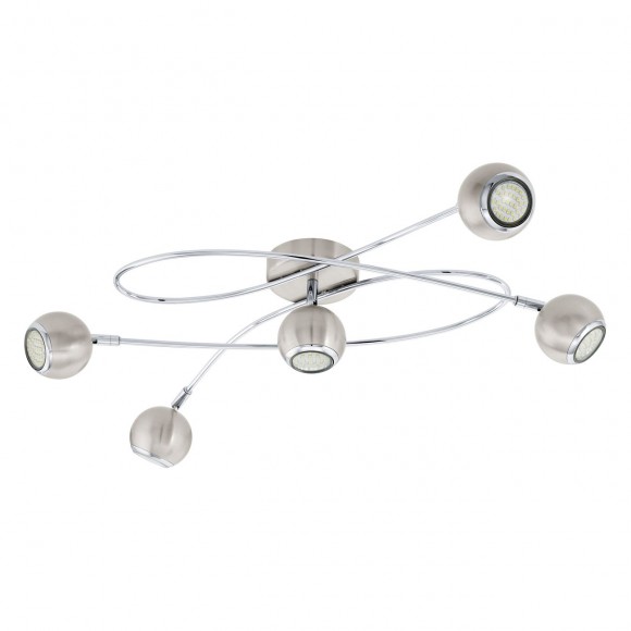 Eglo 94251 LED prisadené stropné svietidlo Locanda 5x3W | GU10 | 1200lm | 3000K - matný nikel, chróm