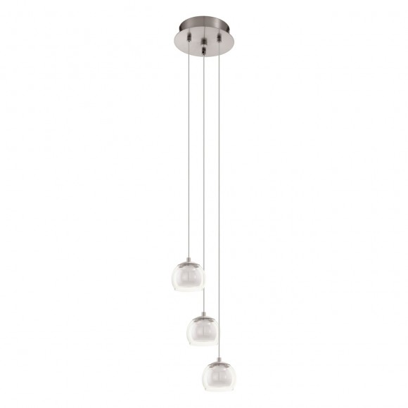 Eglo 94318 LED závesné svietidlo Ascolese 3x3,3W | 1020lm | 4000K - matný nikel, jantár, biela
