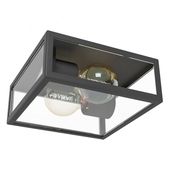 Eglo 94832 vonkajšie prisadené stropné svietidlo Alamonte 1 2x60W | E27 | IP44 - čierna