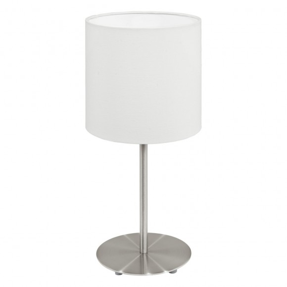 Eglo 95725 stolové svietidlo Paster 1x40W | E14 - matný nikel, biela