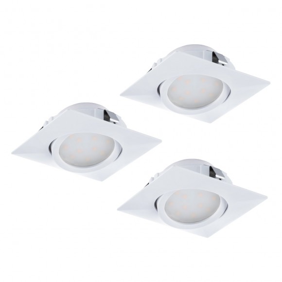 Eglo 95844 LED zápustné bodové svietidlo Pineda 3x6W | 3x500lm | 3000K - sada 3ks, biela