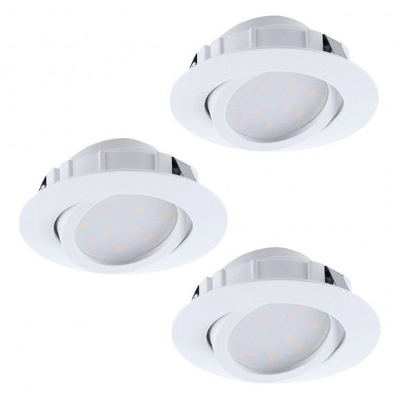 Eglo 95857 LED zápustné bodové svietidlo Pineda 3x6W | 3x500lm | 3000K - sada 3ks, biela