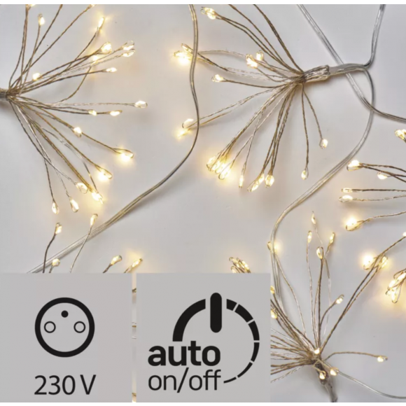 Emos ZY2353T LED vianočné girlandy nano trsy 2,7W | IP20 | 150 žiaroviek - teplá biela, časovač