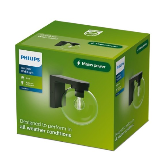 Philips 8721103105011 vonkajšie nástenné svietidlo Ulio  E27 | čierna
