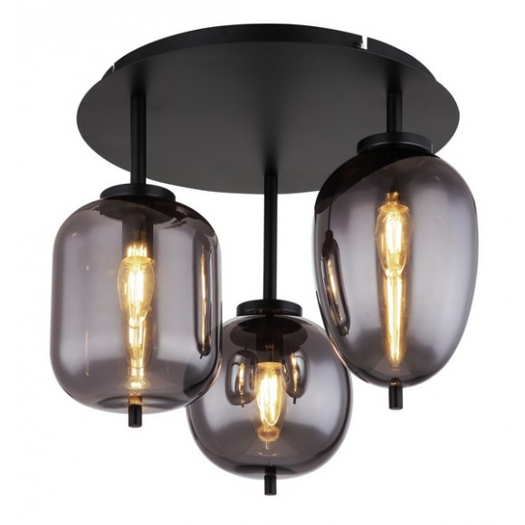 Globo 15345-3D prisadený luster Blacky I 3x40W | E14