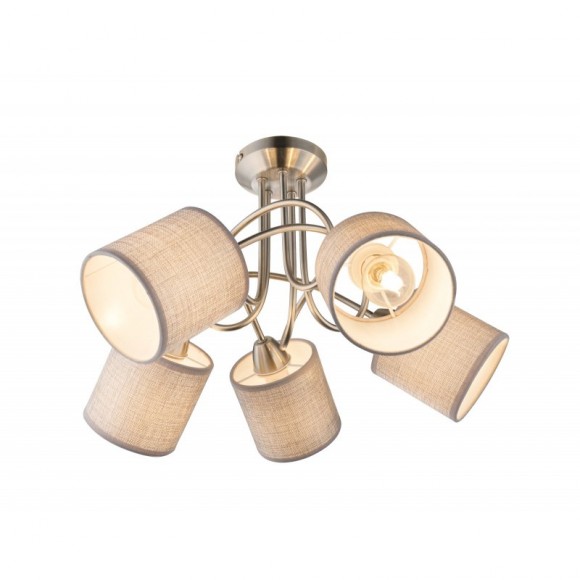 Globo 15185-5D prisadené stropné svietidlo Paco 5x25W | E14 - šedá, matný nikel