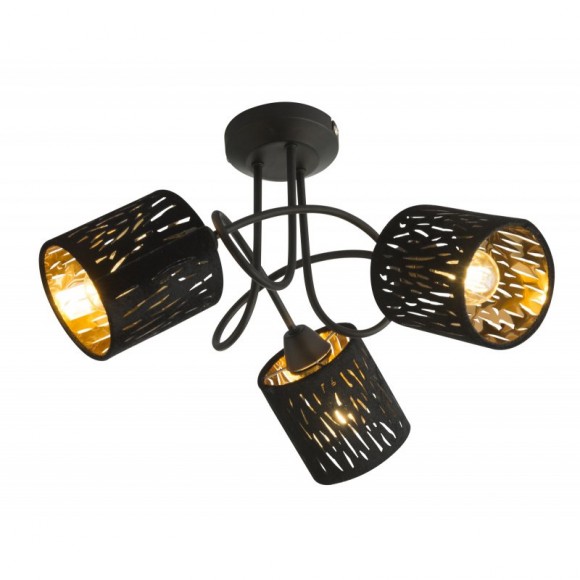 Globo 15264-3D prisadené stropné svietidlo Tuxon 3x25W | E14 - čierna