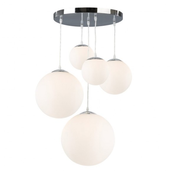 Globo 1581-5 závesné stropné svietidlo Balla 5x40W | E14 - matný nikel, biela