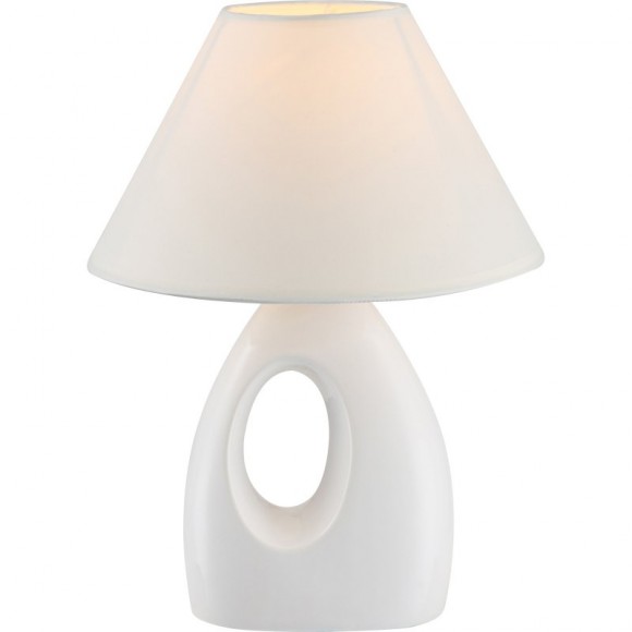 Globo 21670 stolná lampa Sonja 1x40W | E14 - biela, vypínač na tele