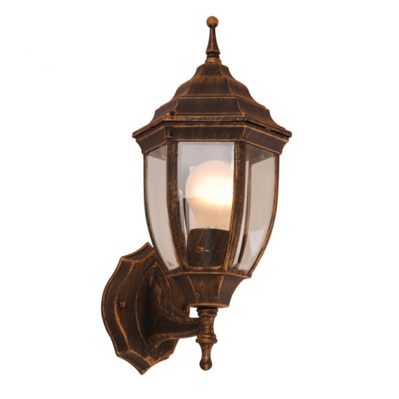 Globo 31710 vonkajšia nástenná lampa Nyx I 1x60W | E27 | IP44 - čierna, zlatá