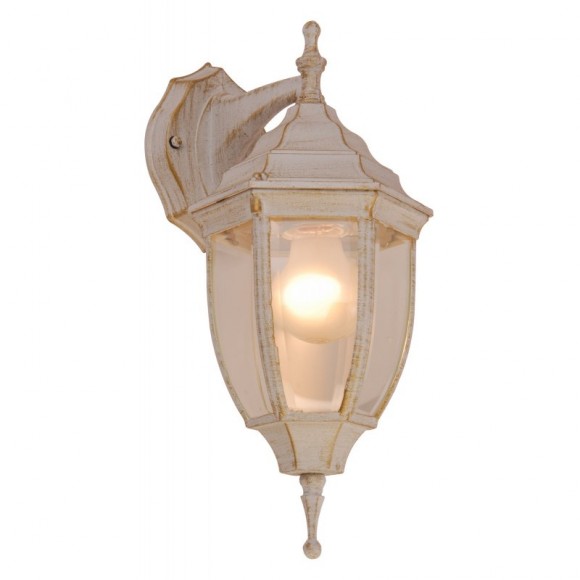 Globo 31721 vonkajšia nástenná lampa Nyx I 1x60W | E27 | IP44 - biela, zlatá