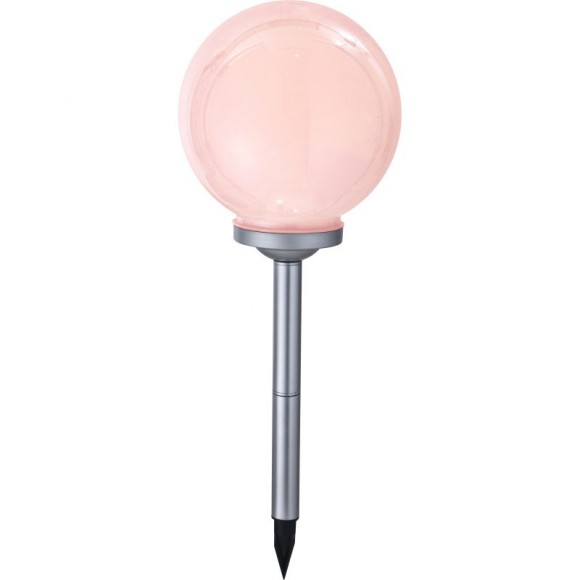 Globo 33793 LED solárny záhradný stĺpik Solar 4x0,06W | IP44 | RGB - k zapichnutie, menič farieb, biela, strieborná