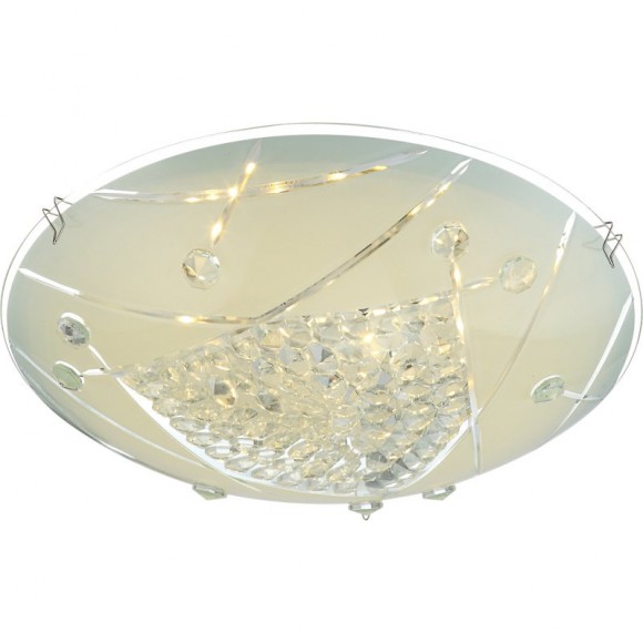 Globo 40415-8 LED stropnica Elisa 1x8W | 640lm | 4000K - chróm, opál, priehľadný krištáľ