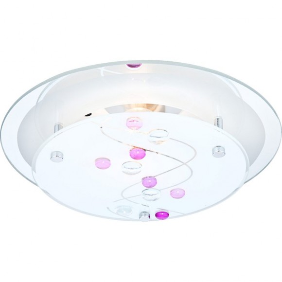 Globo 48070 stropné svietidlo Ballerina 1x60W | E27 - biela, chróm, satinované sklo, viacfarebná