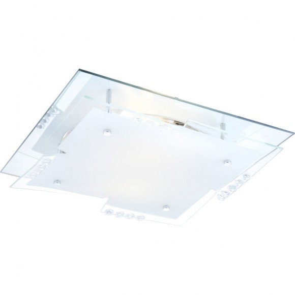 Globo 48074-2 stropné svietidlo Dubia 2x60W | E27 - biela, chróm, satinované sklo