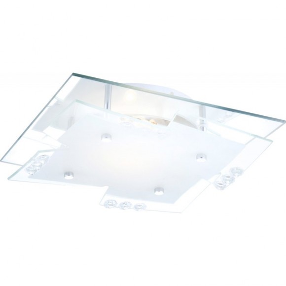 Globo 48074 stropné svietidlo Dubia 1x60W | E27 - biela, chróm, satinované sklo