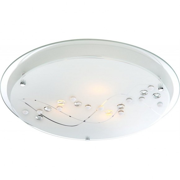 Globo 48090-3 stropné svietidlo Ballerina I 2x60W | E27 - chróm, satinované sklo