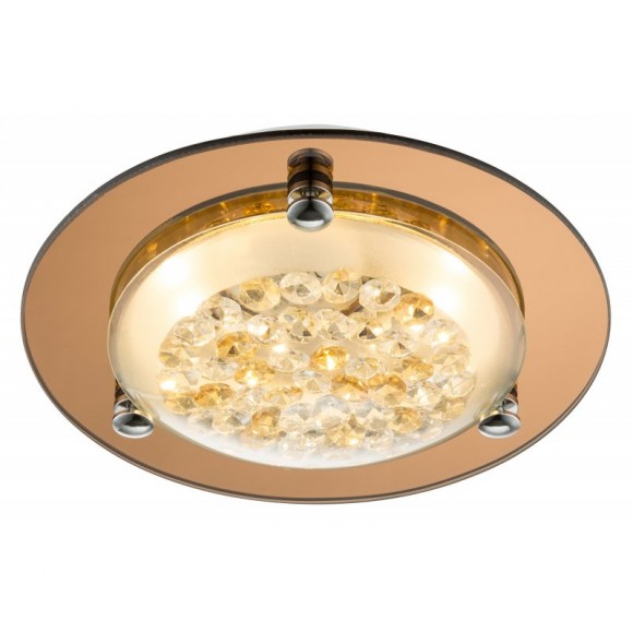 Globo 48247 LED stropné svietidlo Froo 1x12W | 1040lm | 3100K - chróm, satinované sklo, priehľadný krištáľ