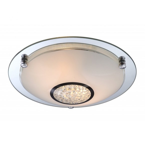 Globo 48339-2 stropné svietidlo Edera 3x60W | E27 - chróm, opál, priehľadný krištáľ