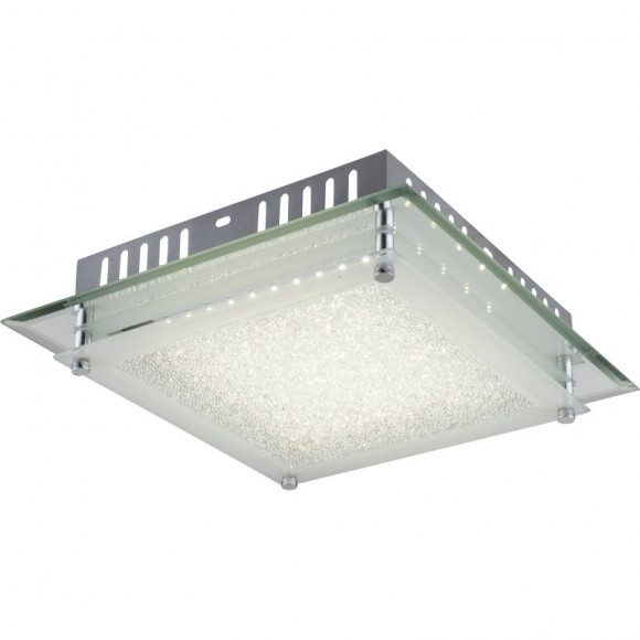 Globo 49357-12 LED stropné svietidlo Aisha 1x12W | 1010lm | 4000K - chróm, satinované sklo