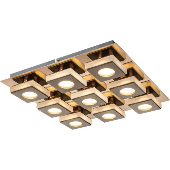Globo 49403-9 LED prisadené stropné bodové svietidlo Cayman Aj 9x5W | 2115lm | 3000K - medený