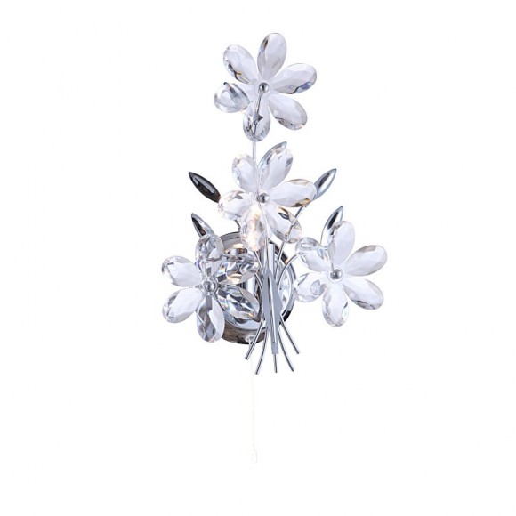 Globo 5137 nástenná lampa Juliana 1x40W | E14 - ťahový vypínač, priehľadný krištáľ
