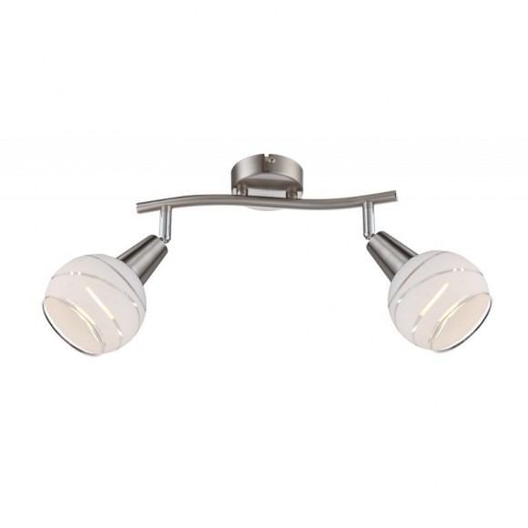 Globo 54341-2 nástenné bodové svietidlo Elliott 2x5W | E14 LED | 640lm | 3000K - vrátane žiarovky, matný nikel, satinované sklo