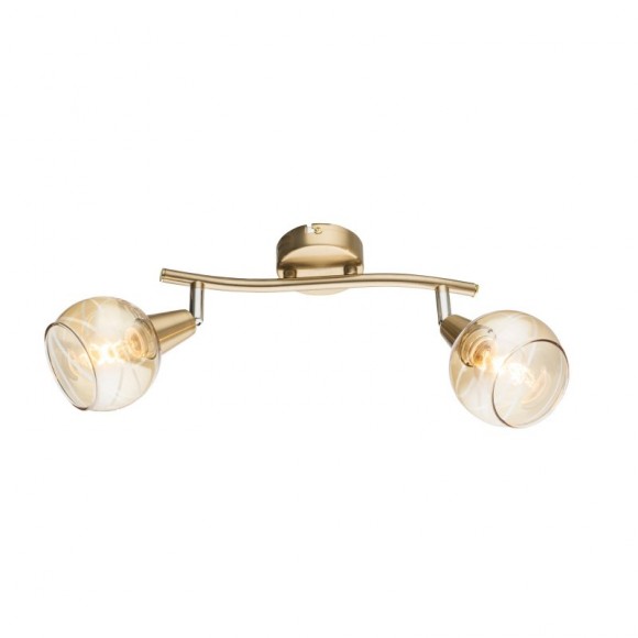Globo 54346-2 prisadené stropné či nástenné bodové svietidlo Lara 2x4W | E14 LED | 320lm | 3000K - žiarovky súčasťou balenia, zlatá, jantár