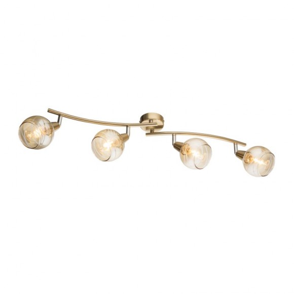 Globo 54346-4 prisadené stropné bodové svietidlo Lara 4x4W | E14 LED | 320lm | 3000K - žiarovky súčasťou balenia, zlatá, jantárová