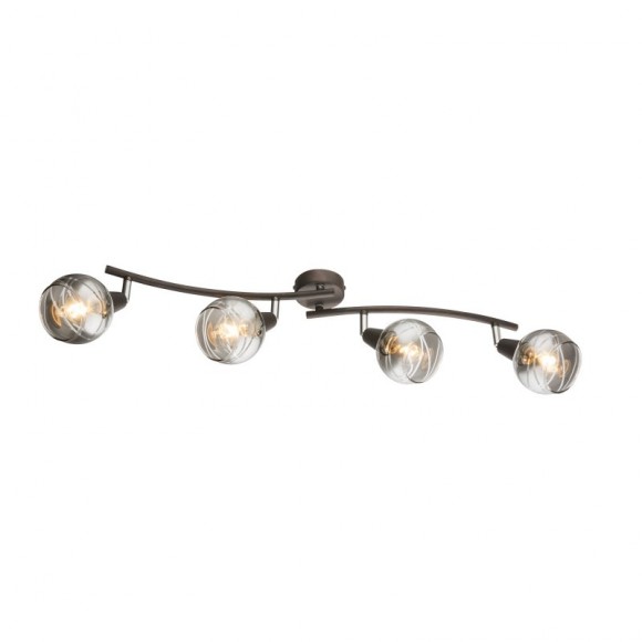 Globo 54347-4 prisadený bodový luster Isla 4x4W | E14 LED | 196lm | 3000K - žiarovky súčasťou balenia, ohybné rameno, bronzová